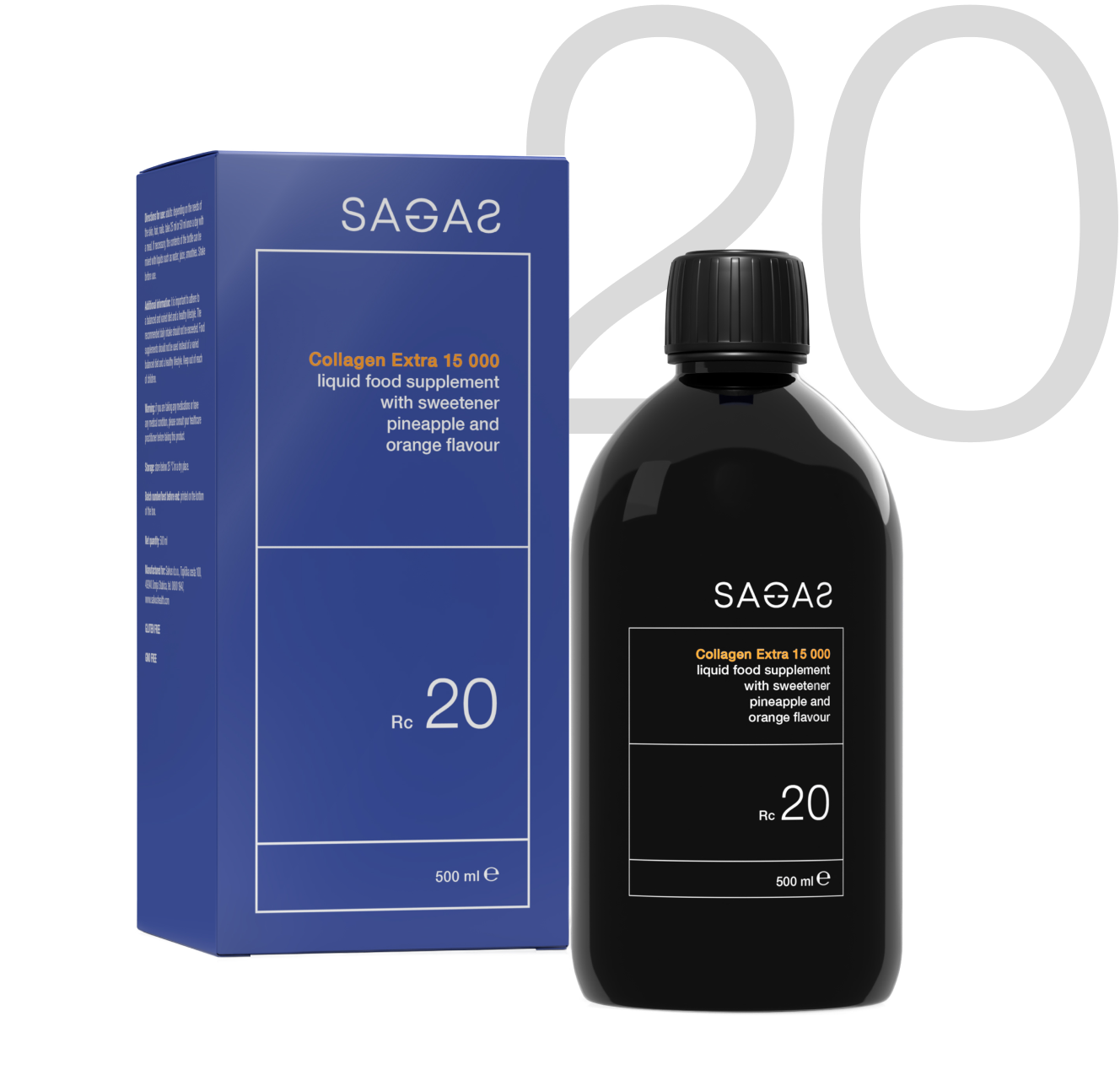 Sagas RC 20 Collagen Extra 15,000, tekući kolagen za kožu