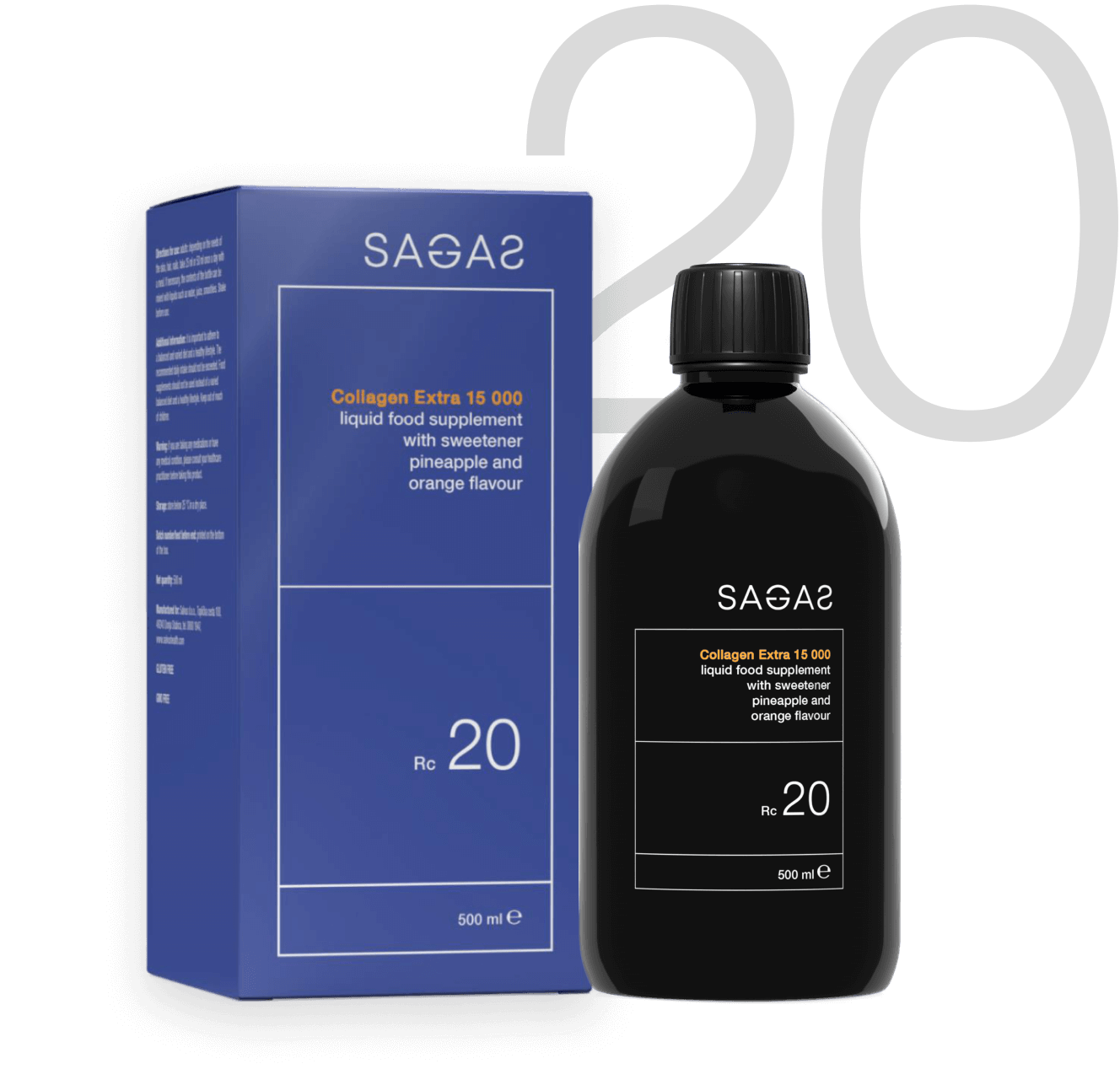 Kako napraviti prirodni kolagen? Recepti i savjeti 3 Sagas RC 20 Collagen Extra 15,000, tekući kolagen za kožu. Pakiranje od 500 ml.